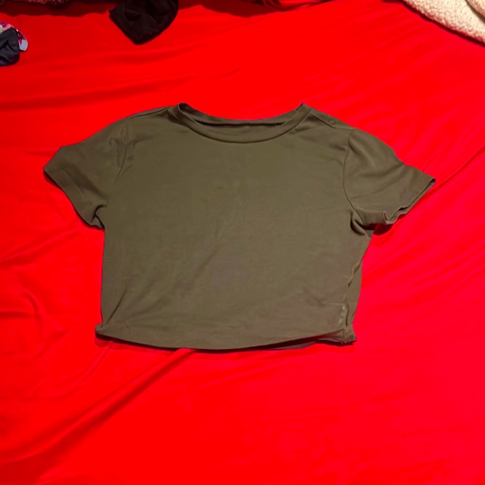 Navy green crop top